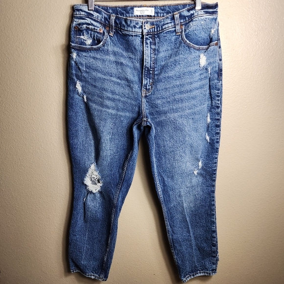 Abercrombie & Fitch Womens The Skinny High Rise Distressed Jeans |16/33| - Picture 1 of 9